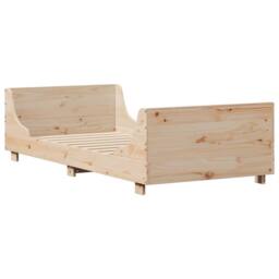 Berkfield Home Sleek Bed Frame without Mattress 75x190 cm Small Single Solid Woo in Light Tan - thumbnail 5