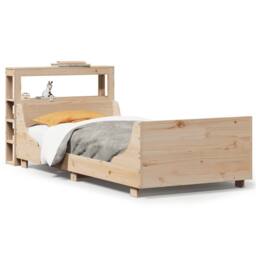 Berkfield Home Sleek Bed Frame without Mattress 75x190 cm Small Single Solid Woo in Light Tan - thumbnail 3