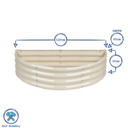 Harbour Housewares Raised Garden Beds - 2x Semi-Circle Bottomless Galvanised Steel Planter 120 x 60cm in Green - Size: 120 x 60 cm - thumbnail 7