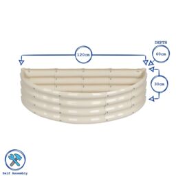 Harbour Housewares Raised Garden Beds - 2x Semi-Circle Bottomless Galvanised Steel Planter 120 x 60cm in Green - Size: 120 x 60 cm - thumbnail 3