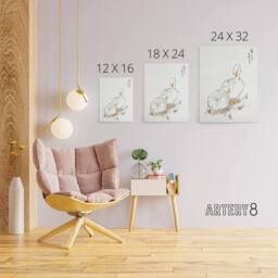 "Artery8 Two White Geese Japanese Canvas Wall Art Print Kashu - Size: W18"" x H24""" - thumbnail 4