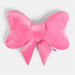OHS Bow Shaped Velvet Scatter Cushion Xmas Decorative Plush Pillow in Pink - thumbnail 4