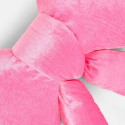 OHS Bow Shaped Velvet Scatter Cushion Xmas Decorative Plush Pillow in Pink - thumbnail 2