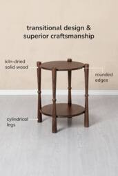 MH London Olive Side Table Solid Wood Bedside Table for Living Room & Bedroom in Brown - thumbnail 3
