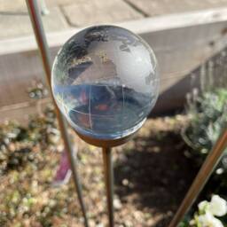 Poppyforge 5 Feet Etched World 60mm Marble Pin Garden Art (Pack of 3) in Clear - thumbnail 3