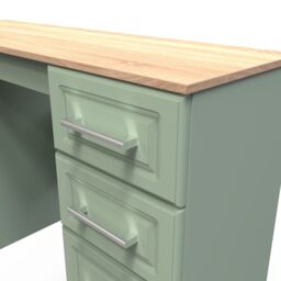 Ready Assembled 2 U Norfolk 6 Drawer Kneehole Desk (Ready Assembled) in Pale Green - thumbnail 3