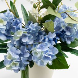 Scottish Everlastings Ltd Blue Hydrangea Bouquet in 18cm Off-White Vase - thumbnail 2