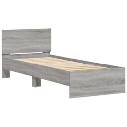 Berkfield Home Bed Frame without Mattress with Headboard Grey Sonoma 90x200 cm - thumbnail 3