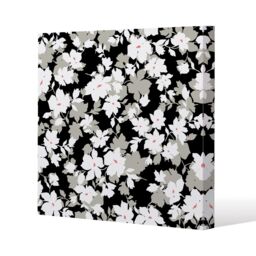Benjamin Tate Design Grey, White & Black Flowers (Canvas Print) / 114 x 114 x 4cm in Natural - Size: 114 x 114 x 4 cm - thumbnail 1