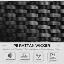 OUTSUNNY 5 Pieces Rattan Sofa Set Wicker Sectional Cushion Patio in Black - thumbnail 4