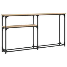 Berkfield Home Console Table Sonoma Oak 145x22.5x75 cm Engineered Wood in Brown - thumbnail 2