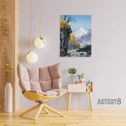 "Artery8 Foot Of Mount Ashitaka Canvas Wall Art Print Hiroaki Takahashi in Blue - Size: W18"" x H24""" - thumbnail 3