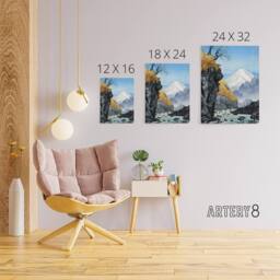 "Artery8 Foot Of Mount Ashitaka Canvas Wall Art Print Hiroaki Takahashi in Blue - Size: W18"" x H24""" - thumbnail 4