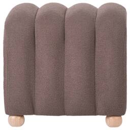 Wyld and Coco Brown Boucle Pouffe Ottoman With Wooden Legs - thumbnail 4