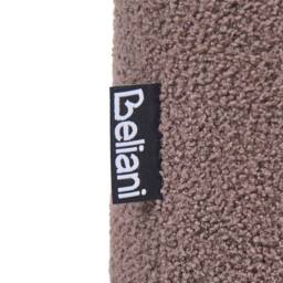 Wyld and Coco Brown Boucle Pouffe Ottoman With Wooden Legs - thumbnail 6