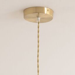 ValueLights Lane Glass 5 Tier Shade Brushed Gold Single Ceiling Pendant Light in Bright Pink - thumbnail 5