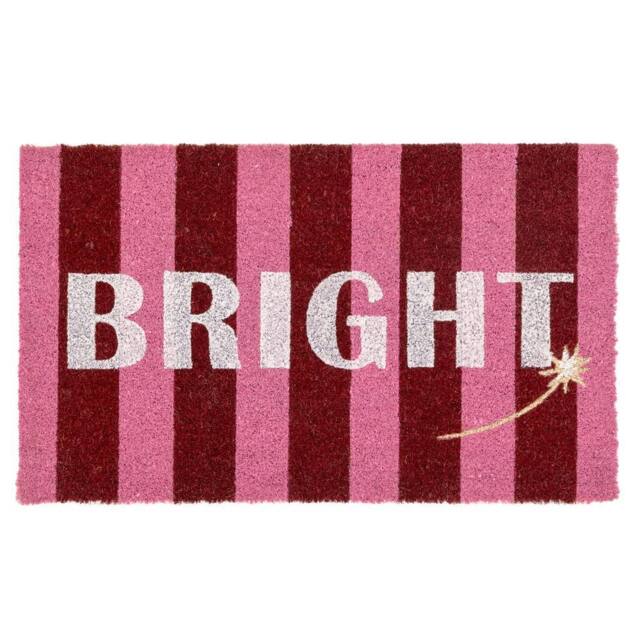 Kukoon Front Door Mat Christmas Décor Natural Coir Rug - Bright in Pink - Size: 45 cm x 70 cm - image 1
