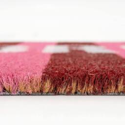 Kukoon Front Door Mat Christmas Décor Natural Coir Rug - Bright in Pink - Size: 45 cm x 70 cm - thumbnail 3