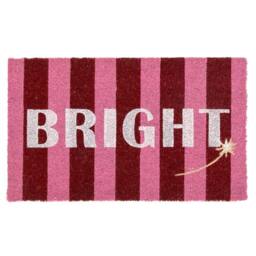 Kukoon Front Door Mat Christmas Décor Natural Coir Rug - Bright in Pink - Size: 45 cm x 70 cm
