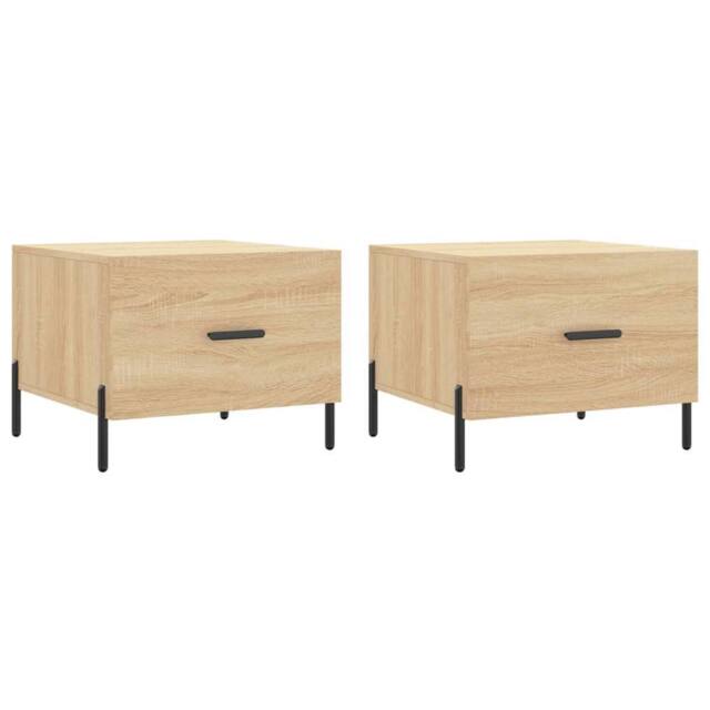 Berkfield Home Coffee Tables 2 pcs Sonoma Oak 50x50x40 cm Engineered Wood in Light Brown - Size: 50 x 50 x 40 cm - image 1