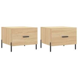 Berkfield Home Coffee Tables 2 pcs Sonoma Oak 50x50x40 cm Engineered Wood in Light Brown - Size: 50 x 50 x 40 cm - thumbnail 1