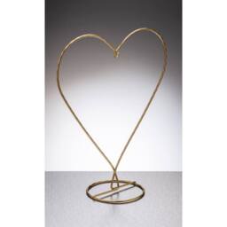 Sienna Glass Heart Shaped Metal Ornament Stand Gold - thumbnail 2
