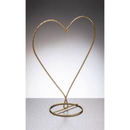 Sienna Glass Heart Shaped Metal Ornament Stand Gold