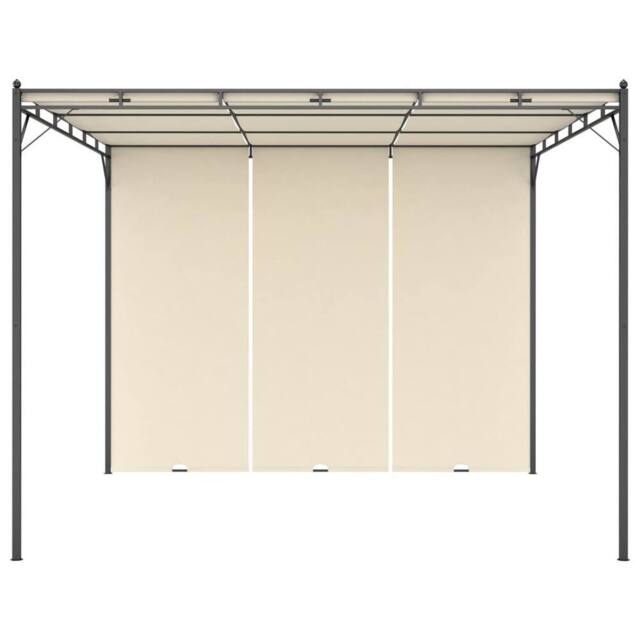 Berkfield Home Garden Gazebo with Side Curtain 3x3x2.25m Cream in Beige - image 1