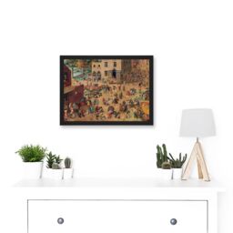 Artery8 Pieter Bruegel Childrens Games Painting Artwork Framed Wall Art Print A4 in Black - thumbnail 2