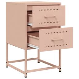 Berkfield Home Bedside Cabinets 2 pcs Pink 36x39x60.5 cm Steel - thumbnail 9