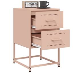 Berkfield Home Bedside Cabinets 2 pcs Pink 36x39x60.5 cm Steel - thumbnail 4