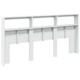 Berkfield Home Headboard Cabinet with LED White 200x17x102 cm - Size: 200 x 17 x 102 cm - thumbnail 6