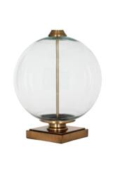 KDMD Lunel Glass Orb Table Lamp with Linen Shade Elegant Modern Lighting in Light Brown - thumbnail 4