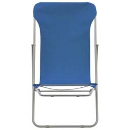 Berkfield Home Folding Beach Chairs 2 pcs Steel & Oxford Fabric Blue - thumbnail 3