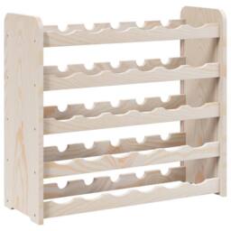 Berkfield Home Beautiful Wine Rack 67.5x25x60 cm Solid Wood Pine in Natural - thumbnail 7