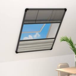 Berkfield Home Plisse Insect Screen for Windows Aluminium 80x120 cm with Shade in Black - thumbnail 1