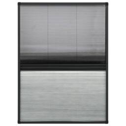 Berkfield Home Plisse Insect Screen for Windows Aluminium 80x120 cm with Shade in Black - thumbnail 2