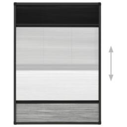Berkfield Home Plisse Insect Screen for Windows Aluminium 80x120 cm with Shade in Black - thumbnail 4