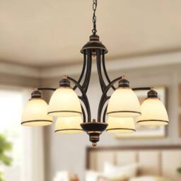Garwarm 6 - Light Dimmable Classic / Traditional Chandelier in Black - thumbnail 1