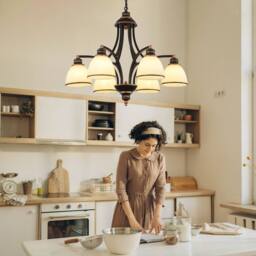 Garwarm 6 - Light Dimmable Classic / Traditional Chandelier in Black - thumbnail 3