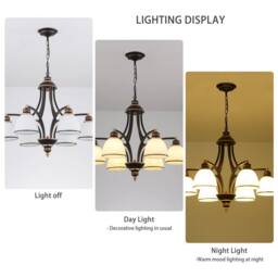 Garwarm 6 - Light Dimmable Classic / Traditional Chandelier in Black - thumbnail 8
