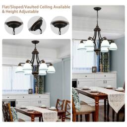 Garwarm 6 - Light Dimmable Classic / Traditional Chandelier in Black - thumbnail 9