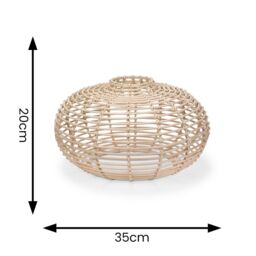 ValueLights Romy Natural Rattan Pendant Ceiling Floor Lamp Light Shade & 4w LED - thumbnail 5