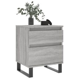 Berkfield Home Bedside Cabinet Grey Sonoma 40x35x50 cm Engineered Wood - Size: 40 x 35 x 50 cm - thumbnail 4
