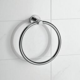 Showerdrape Modernity Chrome Stainless Steel Wall Mounted Towel Ring in Silver - thumbnail 1