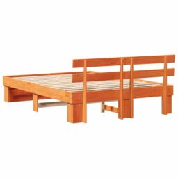 Berkfield Home with Headboard Brown 160 x 200 cm Pine wood - thumbnail 7