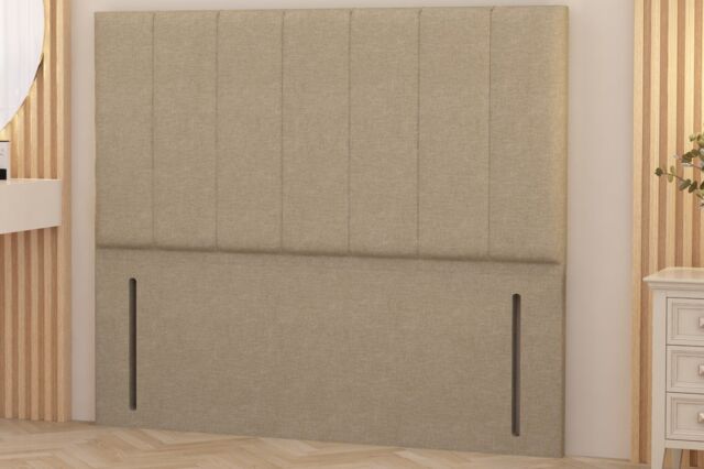 "Somnior Austin Linen Fabric 54"" Floor Standing Upholstered Divan Headboard in Beige - Size: Double" - image 1