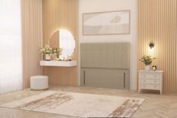 "Somnior Austin Linen Fabric 54"" Floor Standing Upholstered Divan Headboard in Beige - Size: Double" - thumbnail 2