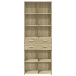 Berkfield Home Highboard Sonoma Oak 70x42.5x185 cm Engineered Wood in Brown - thumbnail 4