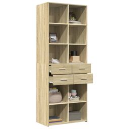Berkfield Home Highboard Sonoma Oak 70x42.5x185 cm Engineered Wood in Brown - thumbnail 3